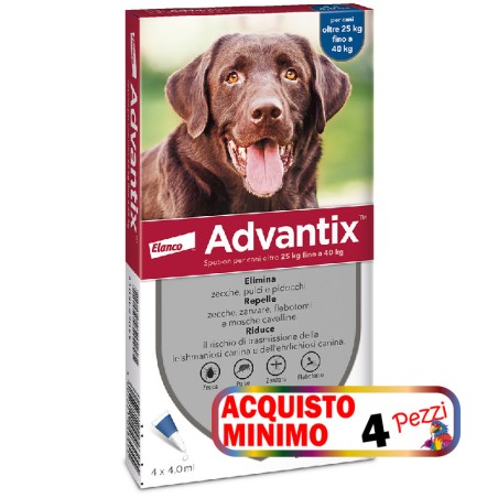 ELANCO ADVANTIX 25/40  KG  4 PIPETTE acquisto minimo 4pz