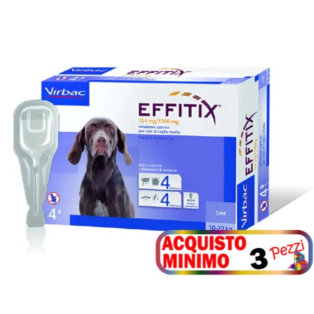 VIRBAC EFFITIX 4 PIPETTE CANI 10-20 KG acquisto minimo 3pz