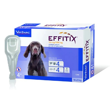 VIRBAC EFFITIX 4 PIPETTE CANI 10-20 KG *SPEDIZIONE GRATIS*  1pz