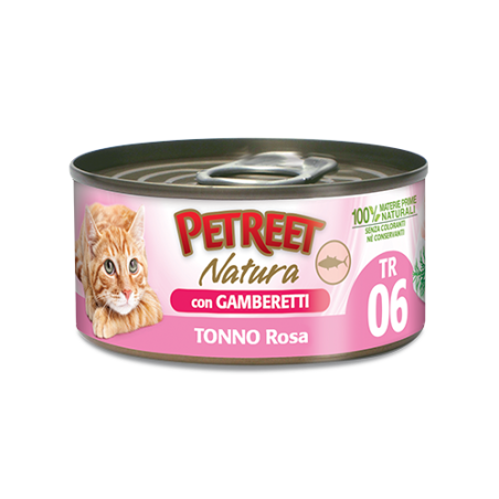 PETREET NATURA TONNO ROSA CON GAMBERETTI GR.70