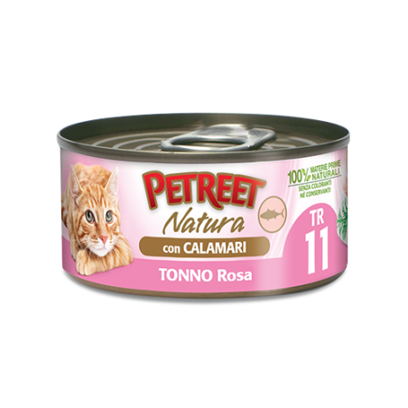 PETREET NATURA TONNO ROSA CON CALAMARI 70GR