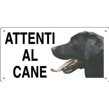 CARTELLO ATTENTI AL CANE ALLUMINIO LABRADOR