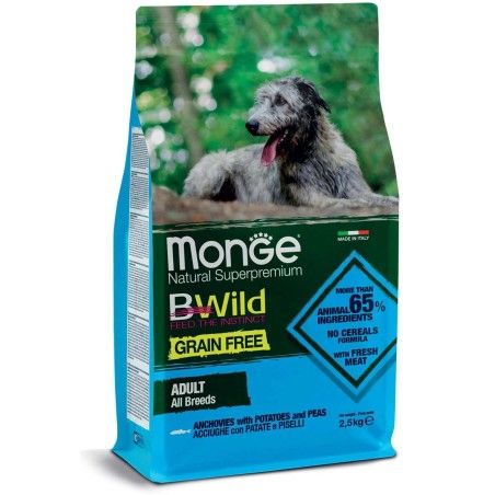 MONGE BWILD GRAIN FREE ALL BREEDS ACCIUGHE CON PATATE PISELLI 2.5 KG