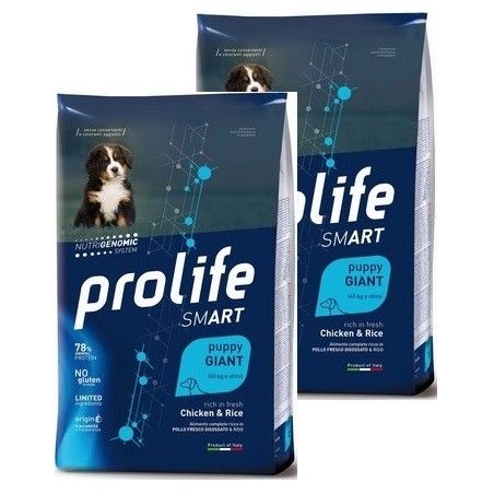 PROLIFE..DOG PUPPY GIANT 10KG **acquisto minimo 2 sacchi*prezzo riferito alla singola confezione*