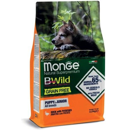 MONGE BWILD GRAIN FREE ALL BREEDS PUPPY ANATRA E PATATE 2.5 KG