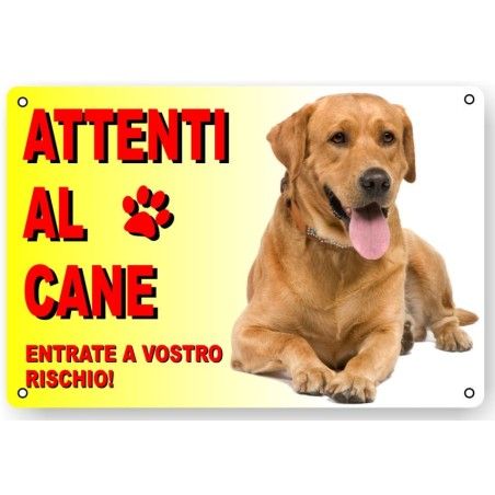 CARTELLO ATTENTI AL CANE IN PLASTICA "LABRADOR"