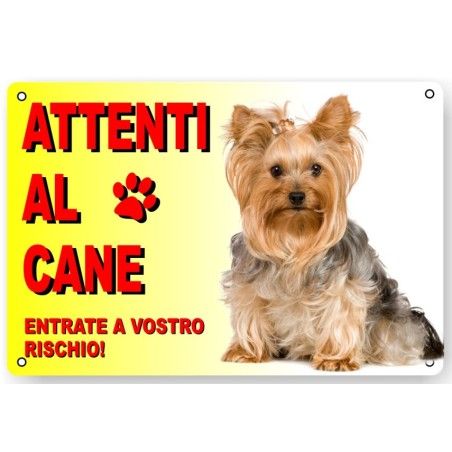 CARTELLO ATTENTI AL CANE "YORKSHIRE"