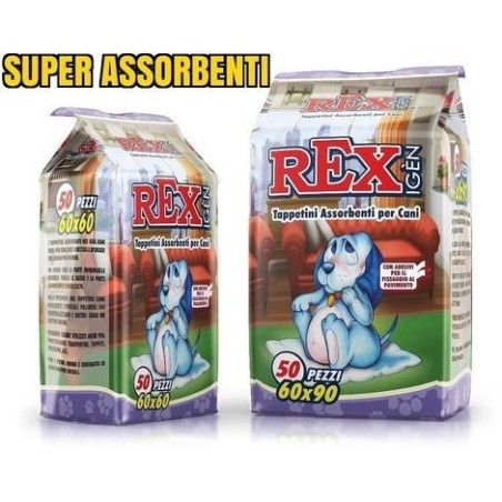 REX TAPPETINI ASSORBENTI CM.60X60 50 PEZZI CON ADESIVI ***NON DISPONIBILI***