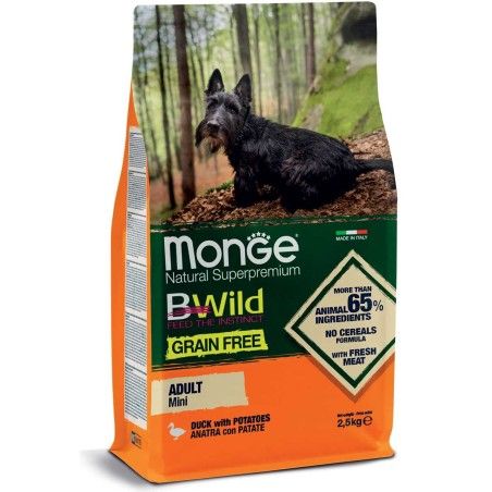 MONGE BWILD GRAIN FREE MINI ADULT ANATRA KG.2,5 