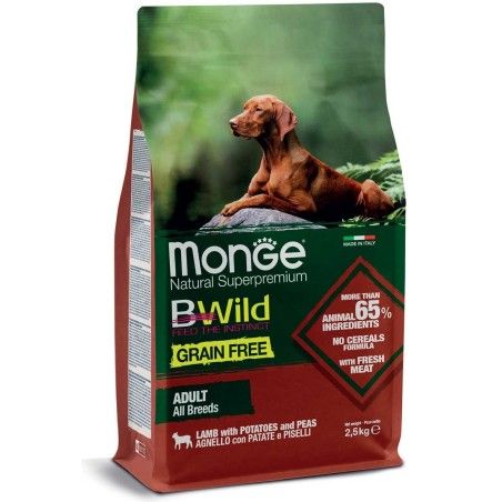 MONGE BWILD GRAIN FREE ALL BREEDS AGNELLO CON PATATE E PISELLI KG.2,5