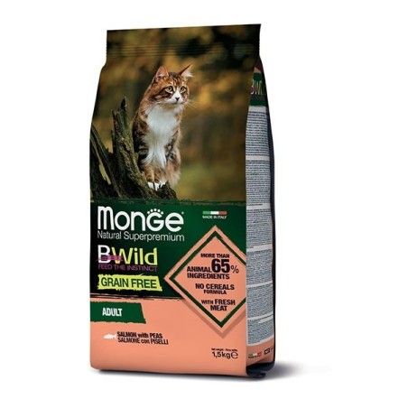 MONGE BWILD GRAIN FREE SALMONE CON PISELLI KG.1,5