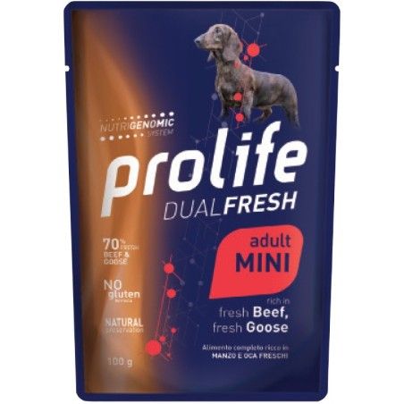 PROLIFE DOG BUSTA GR. 100 ADULT FRESH BEEF, FRESH GOOSE - MINI