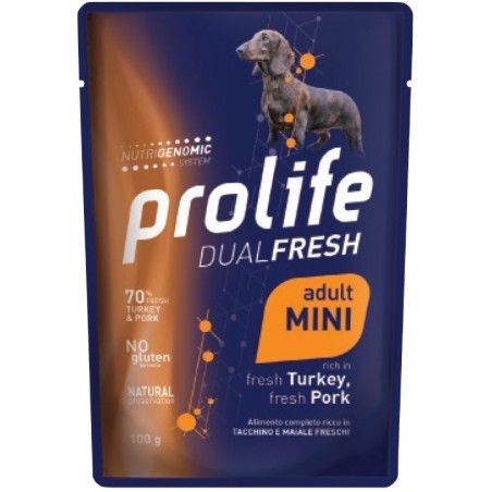 PROLIFE DOG BUSTA GR. 100 ADULT FRESH TURKEY, FRESH PORK - MINI