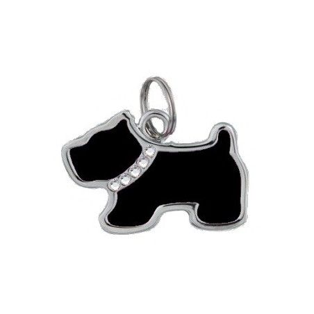 NUOVO CANE CON STRASS, COLORE NERO ( Dim.29x19 )