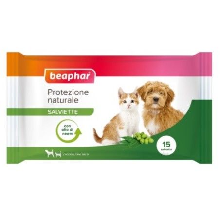 BEAPHAR PROTEZIONE NATURALE  SALVIETTE OLIO DI NEEM 15 PZ