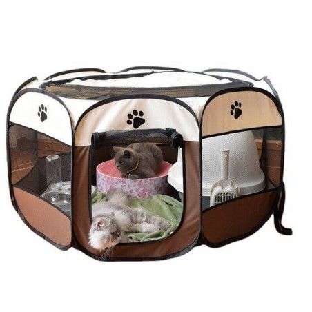 RECINTO IN NYLON PIEGHEVOLE PER CANI GATTI E CUCCIOLI CM 115X115X48 H