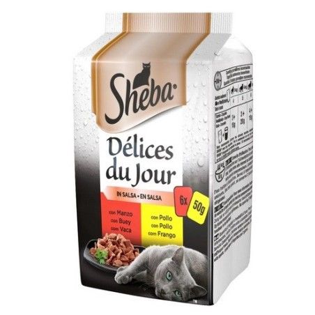 SHEBA DU JOUR MANZO POLLO SALSA 6X50 GR