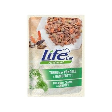 LIFE CAT BUSTA GR. 70 TONNO CON VONGOLE E GAMBERETTI