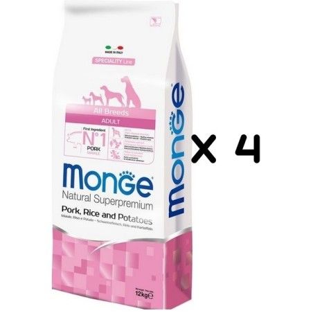 MONGE ALL BREEDS ADULT MAIALE RISO PATATE KG.12 *acquisto minimo 4 sacchi*prezzo riferito alla singola confezione*