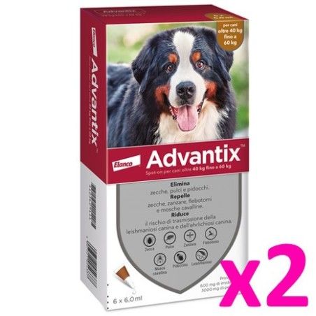 ADVANTIX 40-60 KG 6 PIPETTE **acquisto minimo 2 confezioni*prezzo riferito alla singola confezione***spedizione gratis***