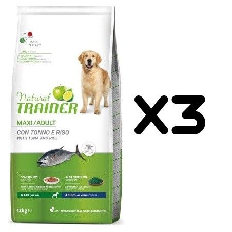 TRAINER DOG NATURAL ADULT MAXI TONNO KG 12 *acquisto minimo 3 sacchi*prezzo riferito alla singola confezione*