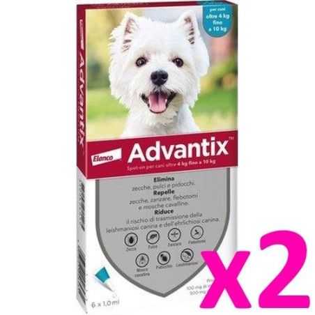 ADVANTIX 4-10 KG 6 PIPETTE **acquisto minimo 2 confezioni*prezzo riferito alla singola confezione***spedizione gratis***