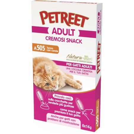 PETREET SNACK CREMOSI TONNO CAROTE 6 X 14 GR