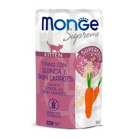 MONGE SUPREME BUSTA GR.80 KITTEN TONNO QUINOA E BABY CAROTE