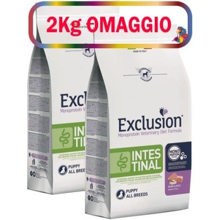 EXCLUSION DIET INTESTINAL PUPPY KG 12**acquistimo minimo 2pz** 2kg omaggio