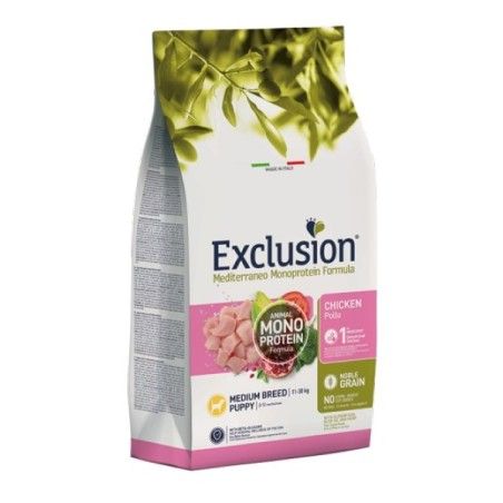 EXCLUSION MEDITERRANEO MONOPROTEIN PUPPY MEDIUM POLLO KG.3