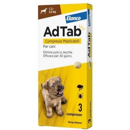 AdTab COMPRESSE MASTICABILI PER  Cani da 1,3 – 2,5 Kg