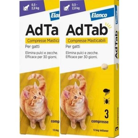 AdTab COMPRESSE MASTICABILI PER GATTI da 0,5 – 2 Kg*** 2 CONFEZIONI****Spedizione Gratis****