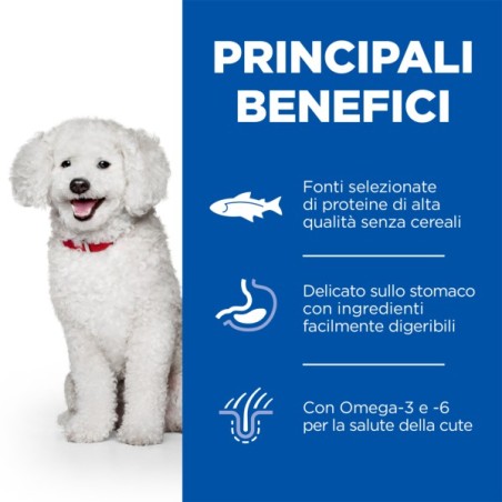 HILL'S Hill's Science Plan Hypoallergenic Adult Small&Mini alimento secco per cani al Salmone 1,5KG