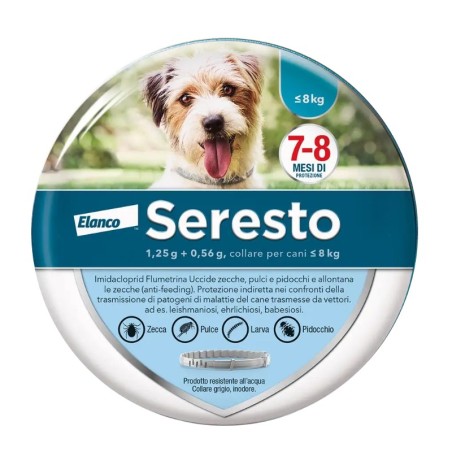 SERESTO SERESTO COLLARE ANTIPARASSITARIO PER CANI INFERIORI A 8 KG acquisto minimo 6pz